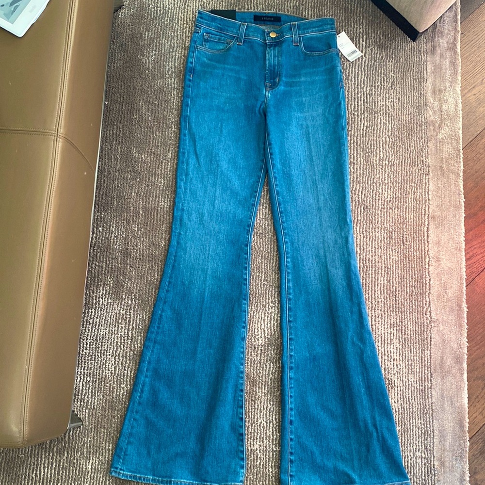 J Brand High-Rise Flare Valentina blue jeans. Size 27